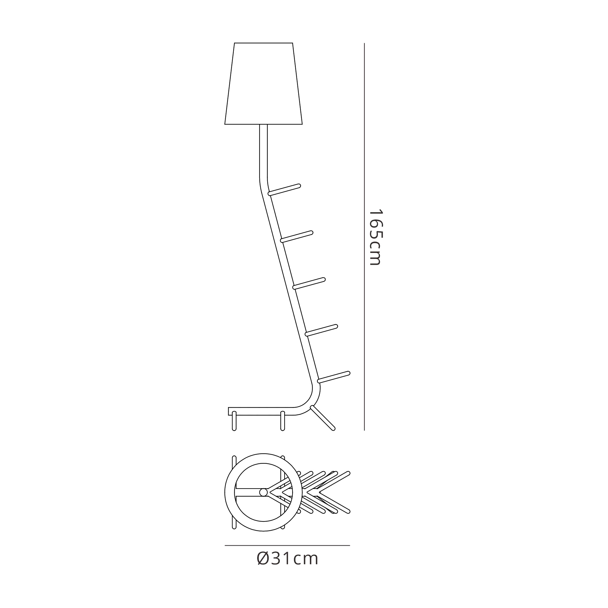 M7256  Centipede Floor Lamp 1 Light Red